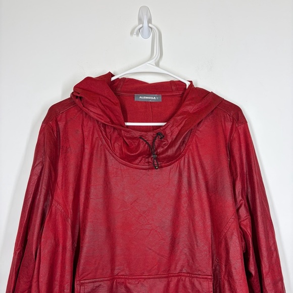 Alembika Red Faux Suede Hoodie Size 3 or US 10/12 - Picture 3 of 12